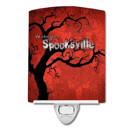 Carolines Treasures SB3008CNL Welcome To Spooksville Halloween Ceramic Night Light